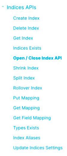 Shrink index API .